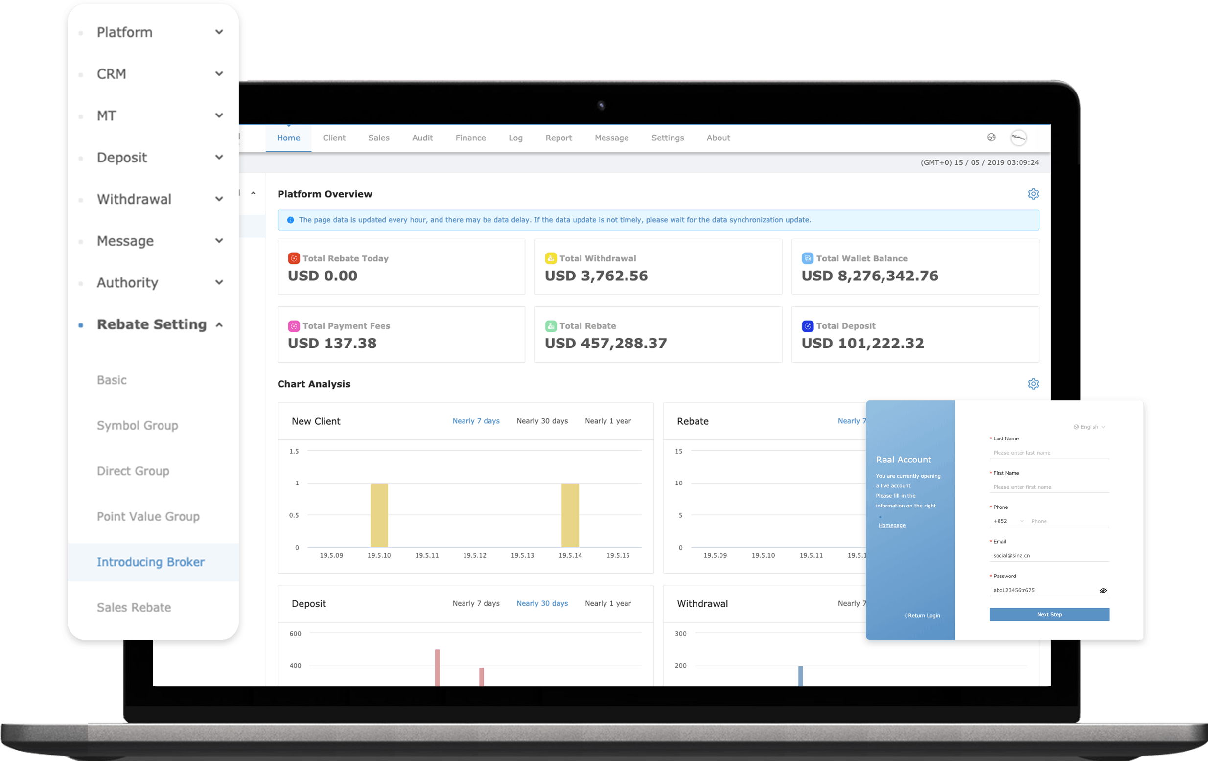CRM Interface Mockup